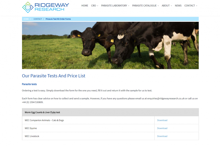 Ridgeway Research WEC form page